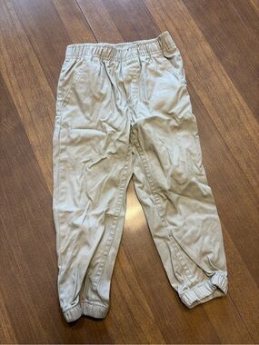 Kids Elastic Waist Khaki Jogger Pants